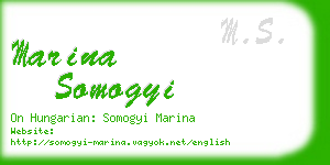 marina somogyi business card